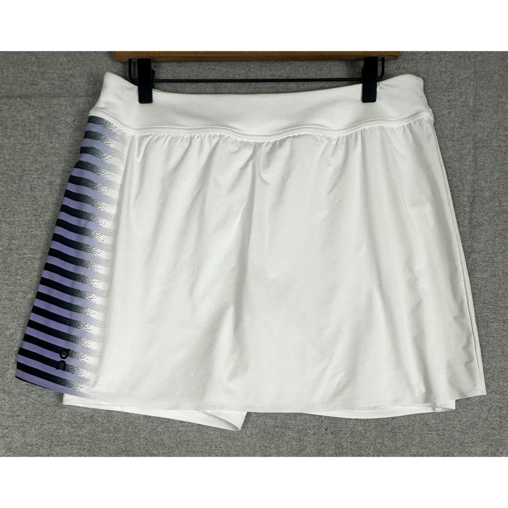On Court Skirt Split Edge Womens L White Black Purple Tennis Skort Purple